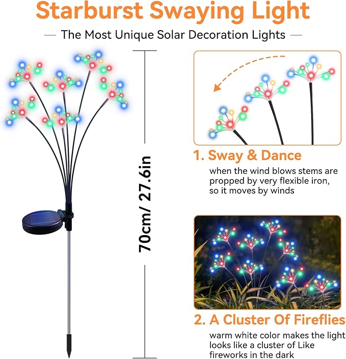 Solar Driveway Path Lights 2-Pack, Waterproof