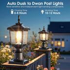 Warm White Solar Patio Post Lights, Outdoor LED Caps