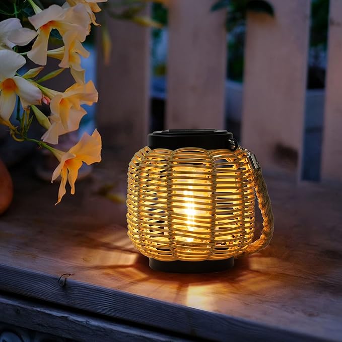 Solar Courtyard Lanterns, Backyard Hanging LED Decor