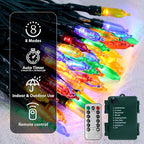 100 LED Christmas Fairy Lights, Remote & Timer Waterproof