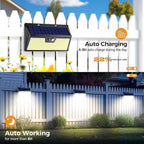 4-Pack Multi-Color Solar Wall Lights, Cool White LED