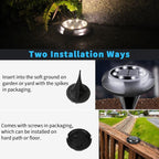 8-Pack White In-Ground Solar Lights, Flat LED Landscape