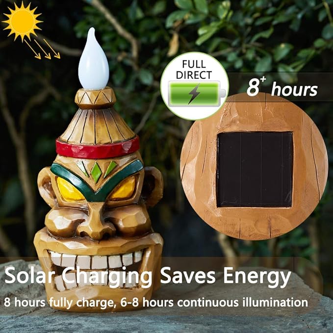 8.74" Solar Garden Garden Statue Light, Outdoor Decor