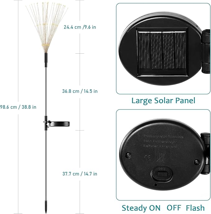 Solar Driveway Path Lights 2-Pack, Waterproof