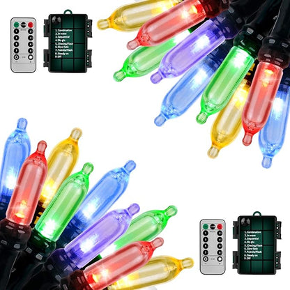 18ft Battery Operated String Lights,Outdoor String Lights Christmas Lights 50 Led String Lights with Remote Timer Waterproof for Indoor Outdoor Garden Party Christmas Decoration, Multicolor