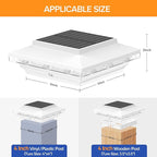 6-Pack White Yard Post Cap Lights, Solar LED