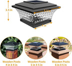 Warm White Solar Fence Post Caps, Patio LED