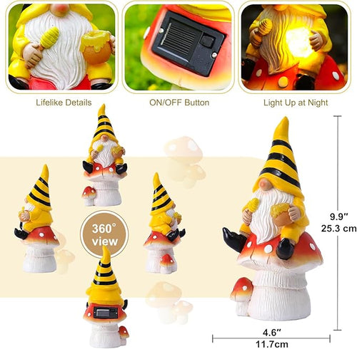 10" Solar Gnome Garden Statue Light, Outdoor Decor