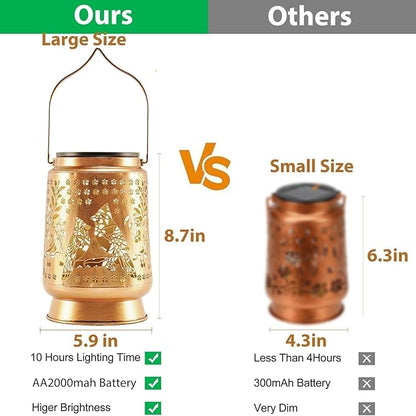 Cardinal Solar Lanterns Outdoor Waterproof, Metal Large Solar Lantern Light with Upgraded 2000mAH Battery, Birthday Gifts for Women Mom Grandma, Garden Decor for Patio Yard Lawn