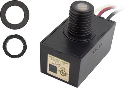 Solus SPC-688 Dusk-to-Dawn Button Sensor for Outdoor Fixtures and Lamp Posts – Auto Photocell Control, 120V, UL Listed, Black (Pack of 4)