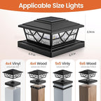 Solar Post Cap Lights 12-Pack, Waterproof LED