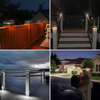 6-Pack Solar Post Cap Lights, 2-Mode Warm White Waterproof