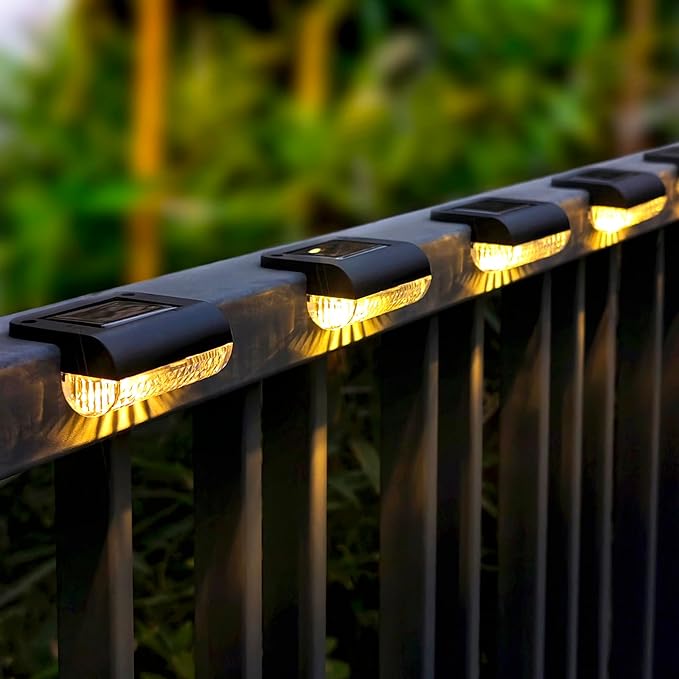 Mancra Solar Step Lights Outdoor, Solar Deck Lights Waterproof Outdoor Lighting for Patio Fence Stairs Post Railing Yard and Garden (Warm White, 16 Pack)