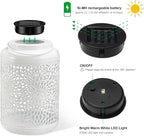 Backyard Solar Hanging Lanterns, Metal Outdoor Decor