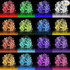 2-Pack Christmas String Lights, 33ft 100 LED Remote & Timer