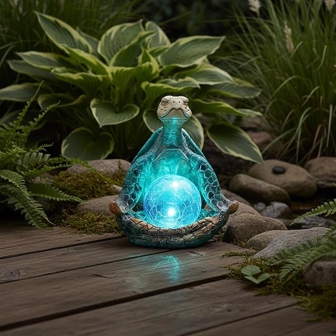 Turtle Solar Lawn Figurine Light, Waterproof
