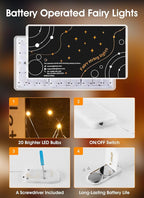 6-Pack Silver Yard String Lights, 7ft Weatherproof LED