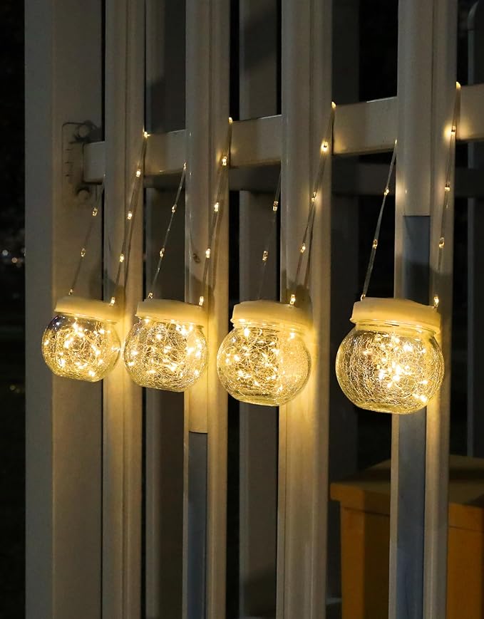 Decorative Globe Solar Lanterns for Porch, Waterproof LED