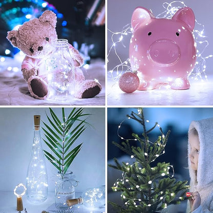 4-Pack Christmas String Lights, 1ft 50 LED Waterproof Twinkle Lights