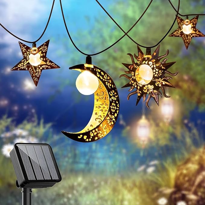 Outdoor String Lights, 13ft Warm White Waterproof