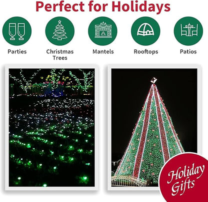 LAMPHOME St. Patrick's Day Mini String Lights, 100 Count 20Ft Incandescent Bulb Waterproof Green Fairy Lights Plug in for Indoor Outdoor Halloween Party Patio Christmas Decor,Green