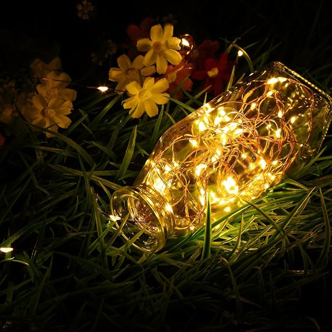 4-Pack Outdoor String Lights, Warm White Waterproof LED