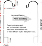2-Pack 35" Garden Shepherd Hooks, Iron Plant Hangers