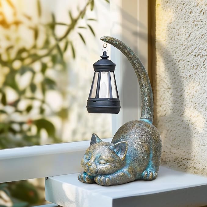 Cat Solar Lawn Figurine Light, Waterproof