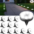 12-Pack Cold White Flat Solar Landscape Lights, Waterproof LED