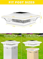 Cool White Solar Fence Post Caps 18-Pack, Deck LED