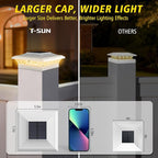 Cool White Solar Fence Post Caps 12-Pack, Fence LED
