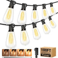 100ft Edison Bulb Patio String Lights, Waterproof