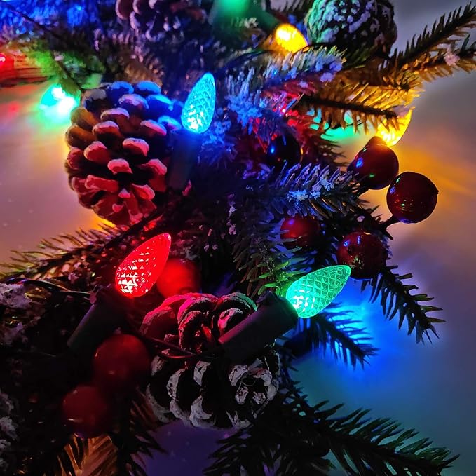 Christmas Patio String Lights, 18ft 50 LED Waterproof