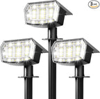 63 LED Solar Landscape Spotlights 3-Pack, LED