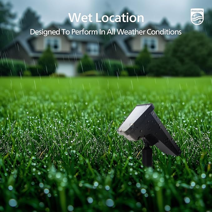 Philips 6 Packs Solar Spot Lights Outdoor Waterproof, 28 LED 7500K Solar Powered Landscape Pathway Lights, Dusk to Dawn Solar Spotlights for Garden, Yard, Lawn, Walkway, Driveway