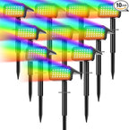 10-Pack 28 LED Solar Landscape Spotlights, 7-Mode Waterproof
