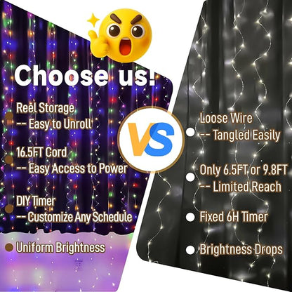 Multicolor Porch String Lights, 8ft Weatherproof LED