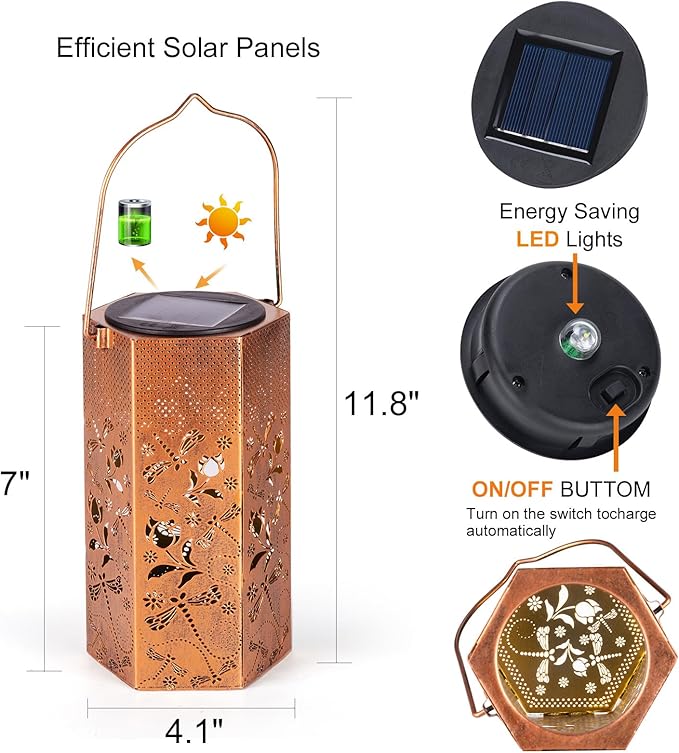 Dragonfly Solar Outdoor Lanterns, Charming Waterproof LED