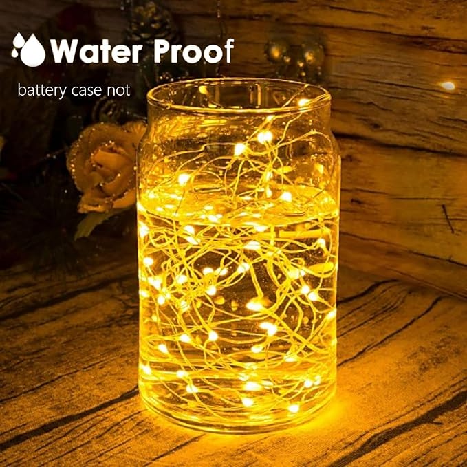 24-Pack Christmas LED String Lights, Waterproof Timer Lights
