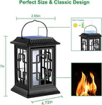 Hanging Solar Hanging Lanterns 2-Pack, Metal Outdoor Decor