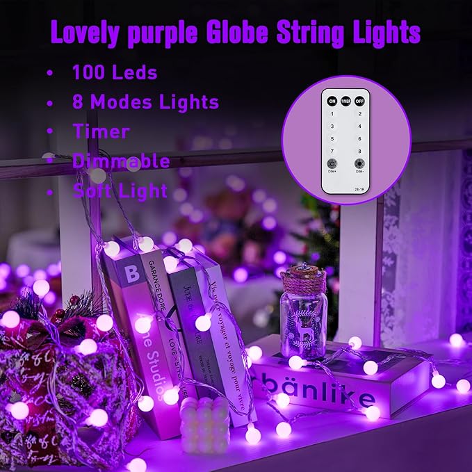Christmas String Lights, 33ft 100 LED Waterproof Twinkle Lights