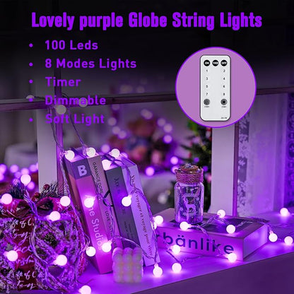 Christmas String Lights, 33ft 100 LED Waterproof Twinkle Lights