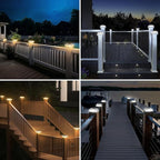 24-Pack Solar Post Cap Lights, Cool White Waterproof