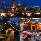 Outdoor String Lights, 50ft Black Waterproof LED