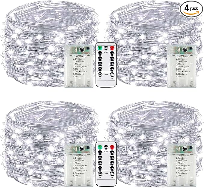 16ft Christmas LED String Lights, Waterproof Timer Lights