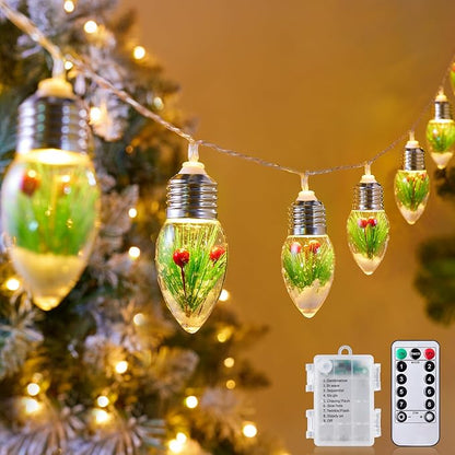 5ft Christmas LED String Lights, Waterproof Timer Lights