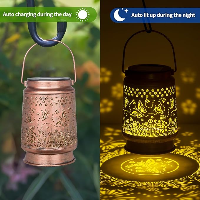 Butterfly Solar Hanging Lanterns, Decorative Patio Decor