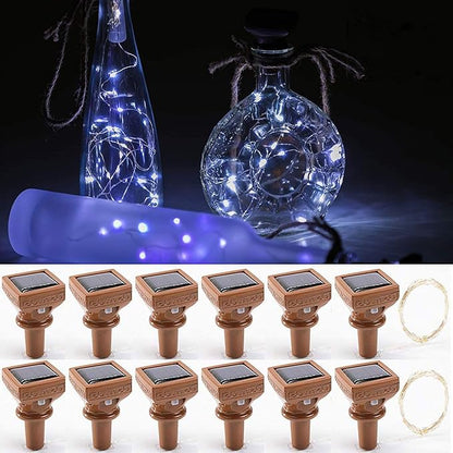 12-Pack Outdoor String Lights, Cool White Waterproof LED