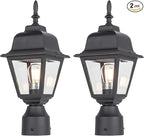 Black Solar Pole Lantern, Outdoor Post Lighting