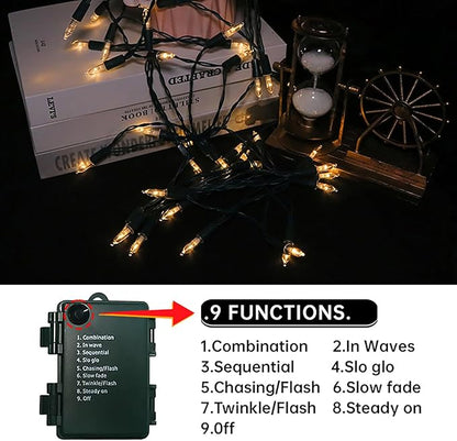 Christmas Porch String Lights, 50 LED Waterproof